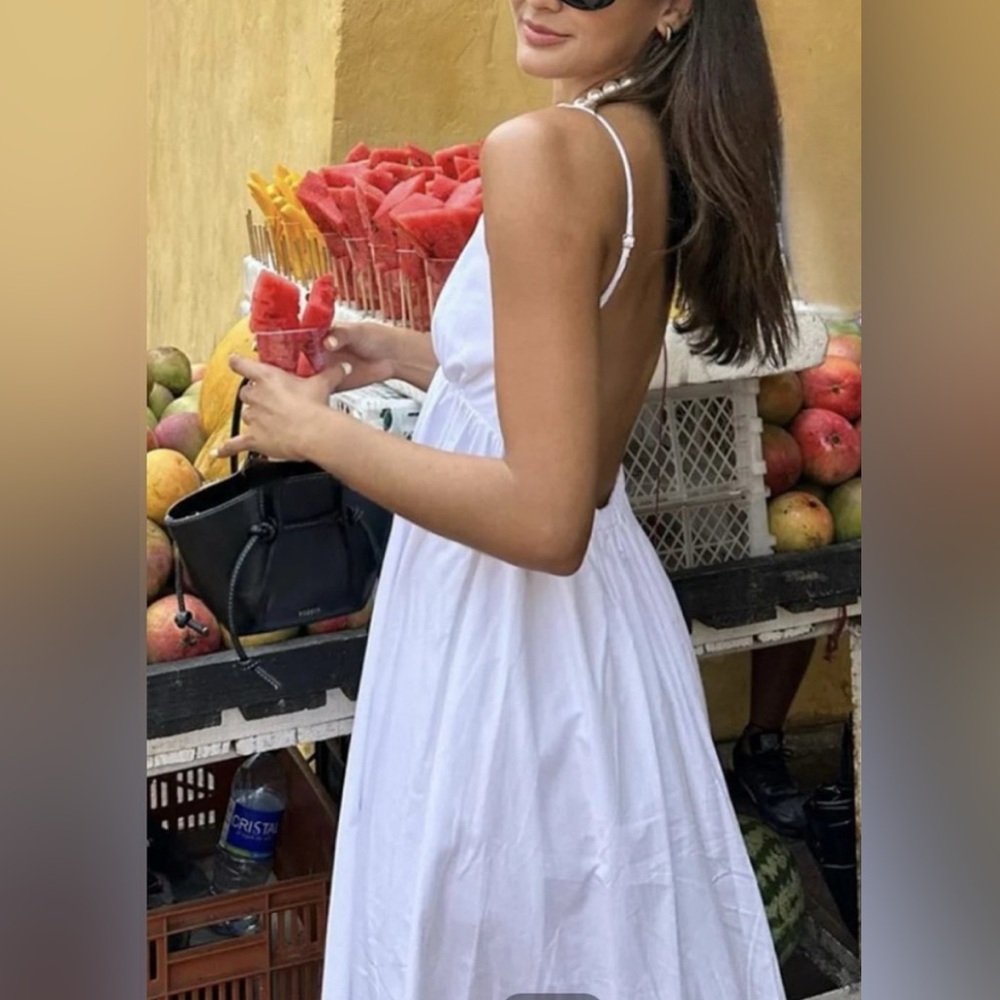 Commense White Backless Dress